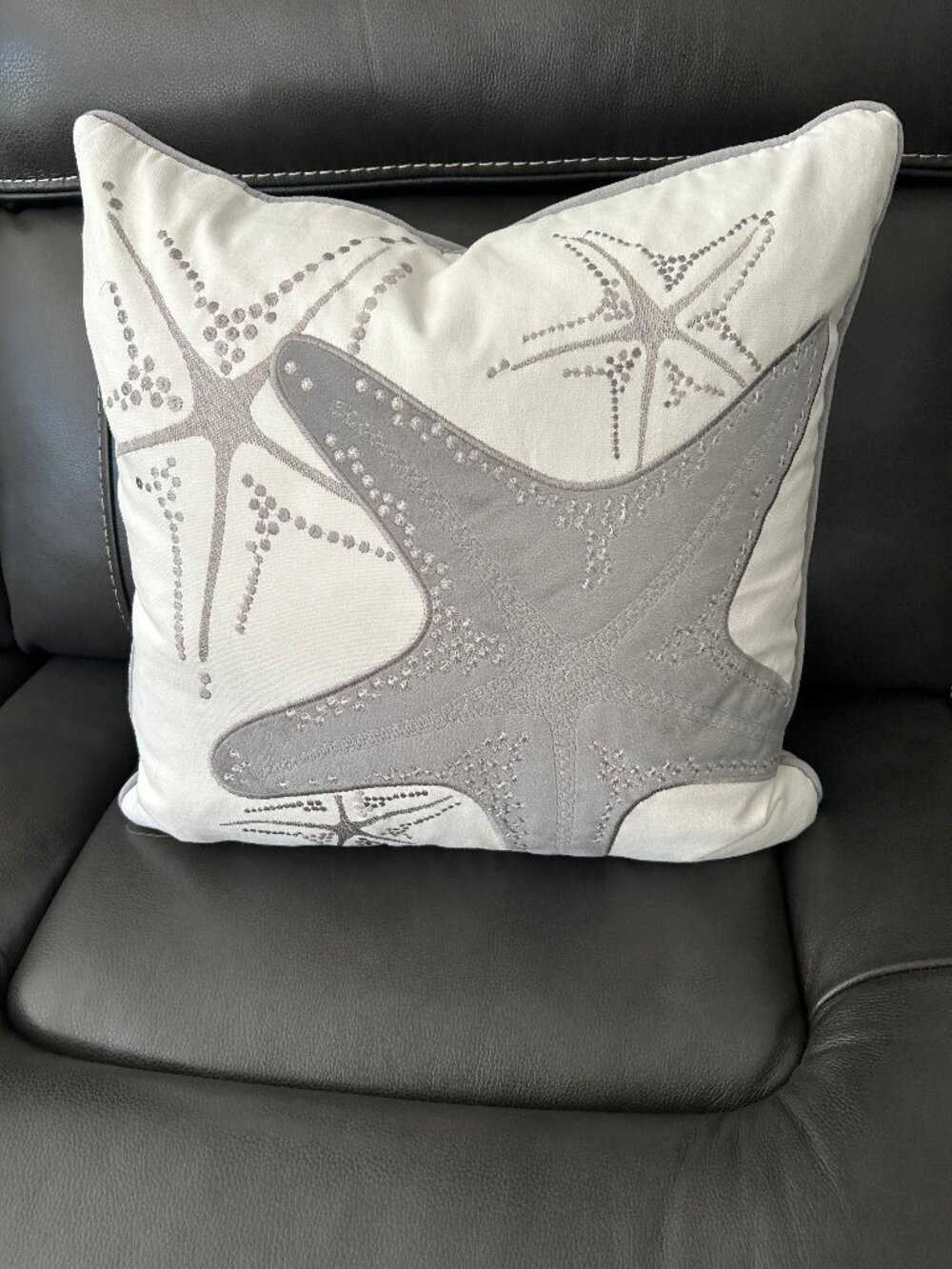 Gray Decorative Starfish Throw Pillow
